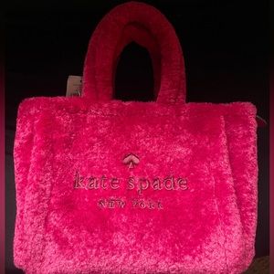 Kate Spade Pink Ella Faux Fur Tote Bag